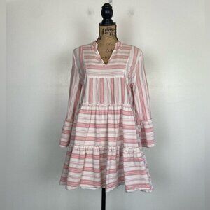 Entro Pink and White Striped Mini Dress
